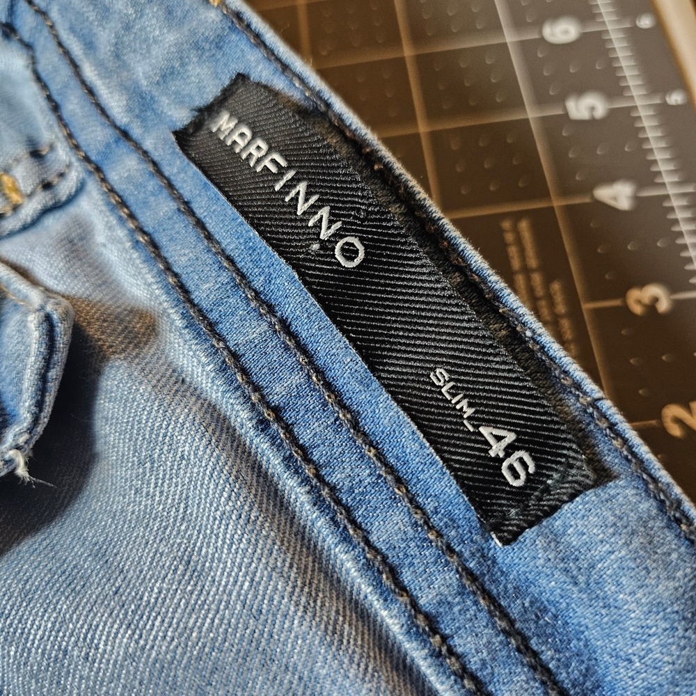 Marfinno Mens Slim Fit Light Wash Blue Denim Jeans Size 46 542790625 - Picture 13 of 16